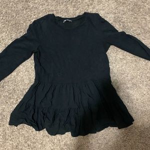 Zara Black Peplum Top